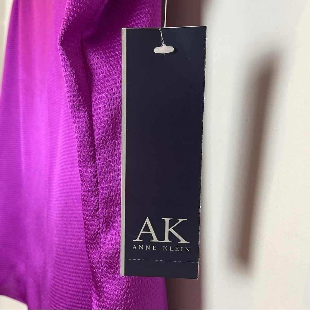 Ann Klein Purple Sleeveless Top with Black Lace NWT - Picture 4 of 8